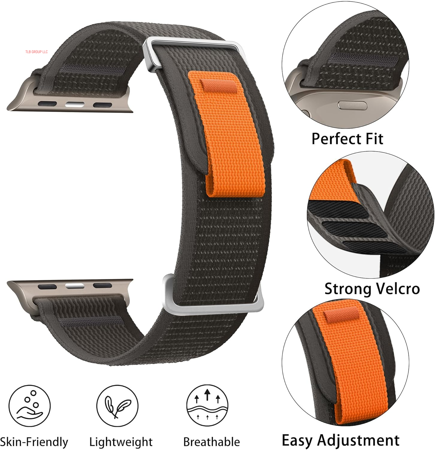Trail Loop Sport Band - Compatible with Apple Watch Ultra 2/Ultra 49Mm,Series 10 46Mm 9 8 SE2 7 6 SE 5 4 3 2 1 45Mm 44Mm 42Mm for Men Women,Soft Woven Nylon Strap