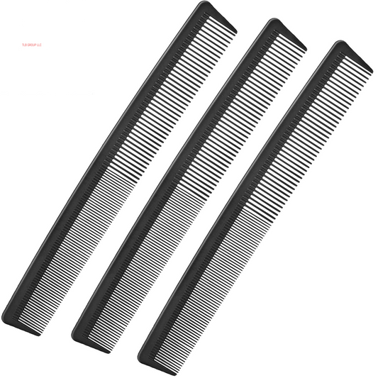 3 Pack Fine Tooth Hair Comb, Black Carbon Barber Fiber Cutting Comb, Heat Resistant Hair Tool for Salon Hairdressing Styling (Style G)