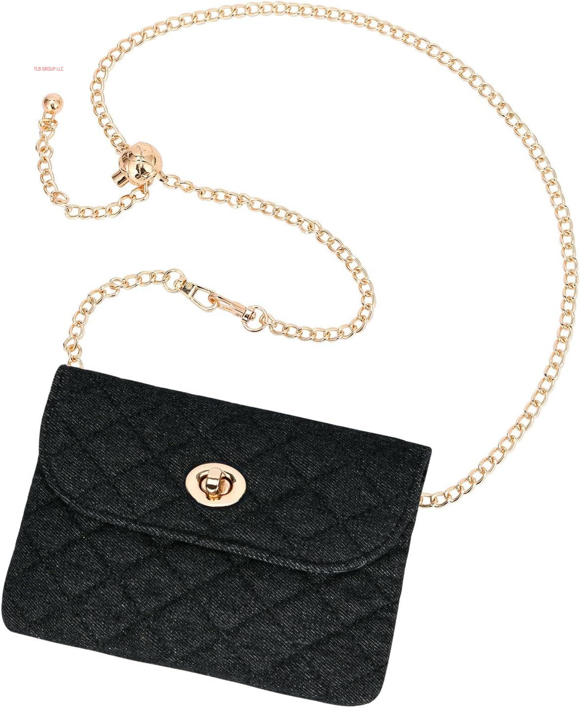 Chain Belt Bag for Women, Fasion Denim Waist Purse Cell Phone Bag for Women,Designer Checkered Crossbody Purse for Women.