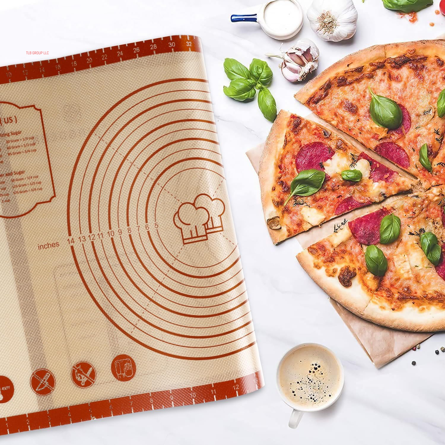 26X16 Inch Extra Thick Silicone Baking Mat with Measurements, Non-Slip and Reusable - for Cookies, Bread, Pastry