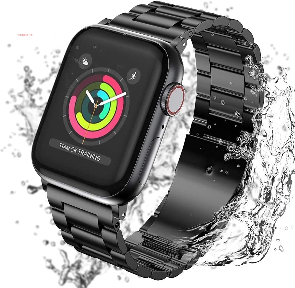 Metal Band Compatible with Apple Watch Band 49Mm 46Mm 45Mm 44Mm 42Mm 41Mm 40Mm 38Mm Men & Women, Business Stainless Steel Strap for Iwatch Bands Ultra 2, SE, Ultra Series 9 8 7 6 5 4 3 2 1
