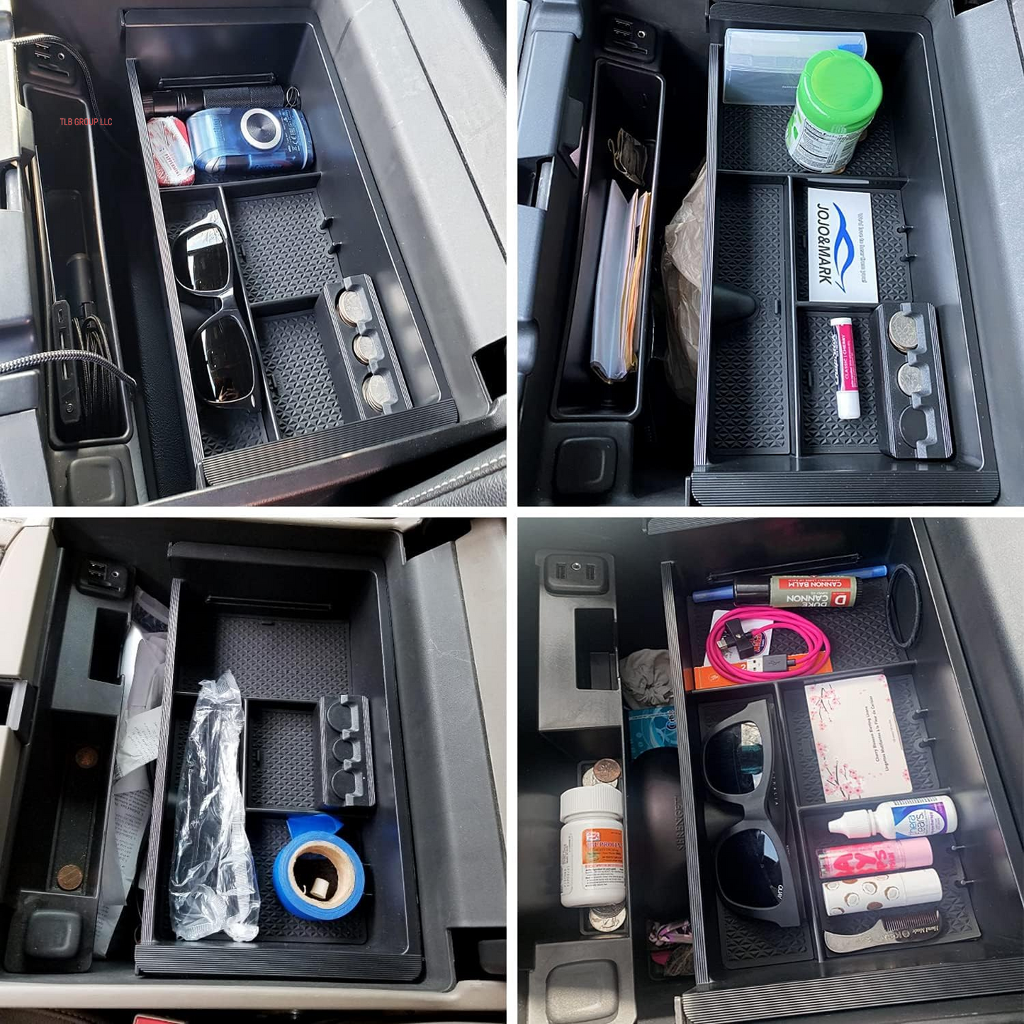 Center Console Organizer Tray Compatible with 2014-2018 GMC Sierra Accessories, (2015-2020) Yukon/Chevy Tahoe Silverado Suburban, Armrest Storage Box Replaces 22817343(Black)