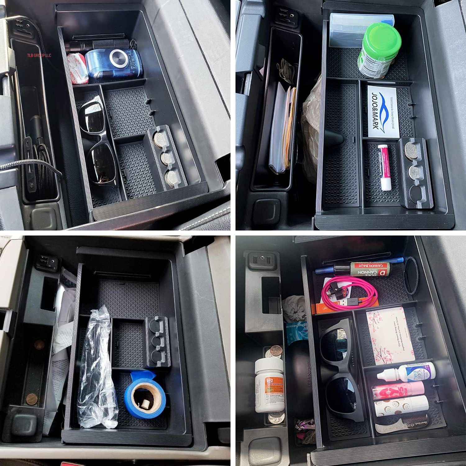 Center Console Organizer Tray Compatible with 2014-2018 GMC Sierra Accessories, (2015-2020) Yukon/Chevy Tahoe Silverado Suburban, Armrest Storage Box Replaces 22817343(Black)