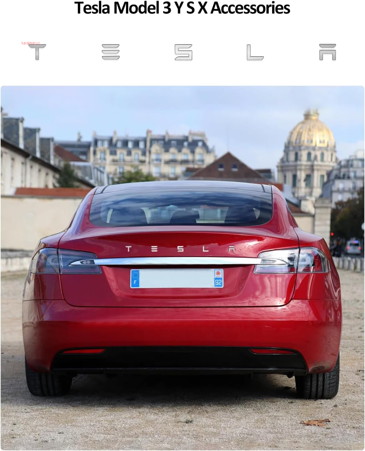 2025 Metal Logo Letters Fit for Tesla, Tailgate Letters Emblems Model 3 Y S X Accessories, Tesla Logo Emblem Model Y Metal Raised Tailgate Insert Rear Emblems Silver
