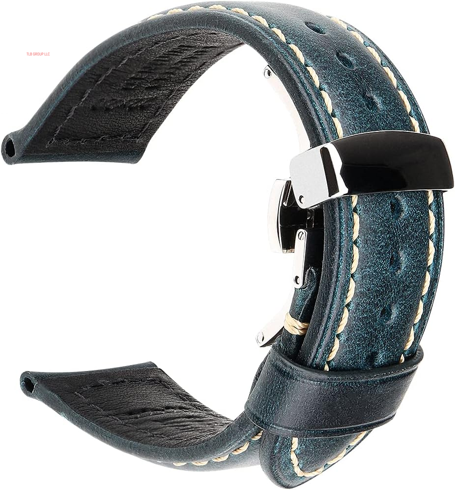 Watch Band, Vintage Oil Wax Leather Watch Straps 18Mm 19Mm 20Mm 21Mm 22Mm 23Mm 24Mm 26Mm Watch Belt for Men Women
