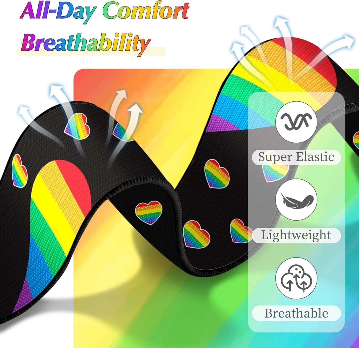 Pride Rainbow Stretchy Band for Apple Watch Bands 46Mm 45Mm 44Mm 49 42Mm(S3) for Women Men Iwatch Bands SE Series 10 9 8 7 6 5 4 3, Dressy Cute LGBTQ Elastic Nylon Loop for Apple Watch Band-A