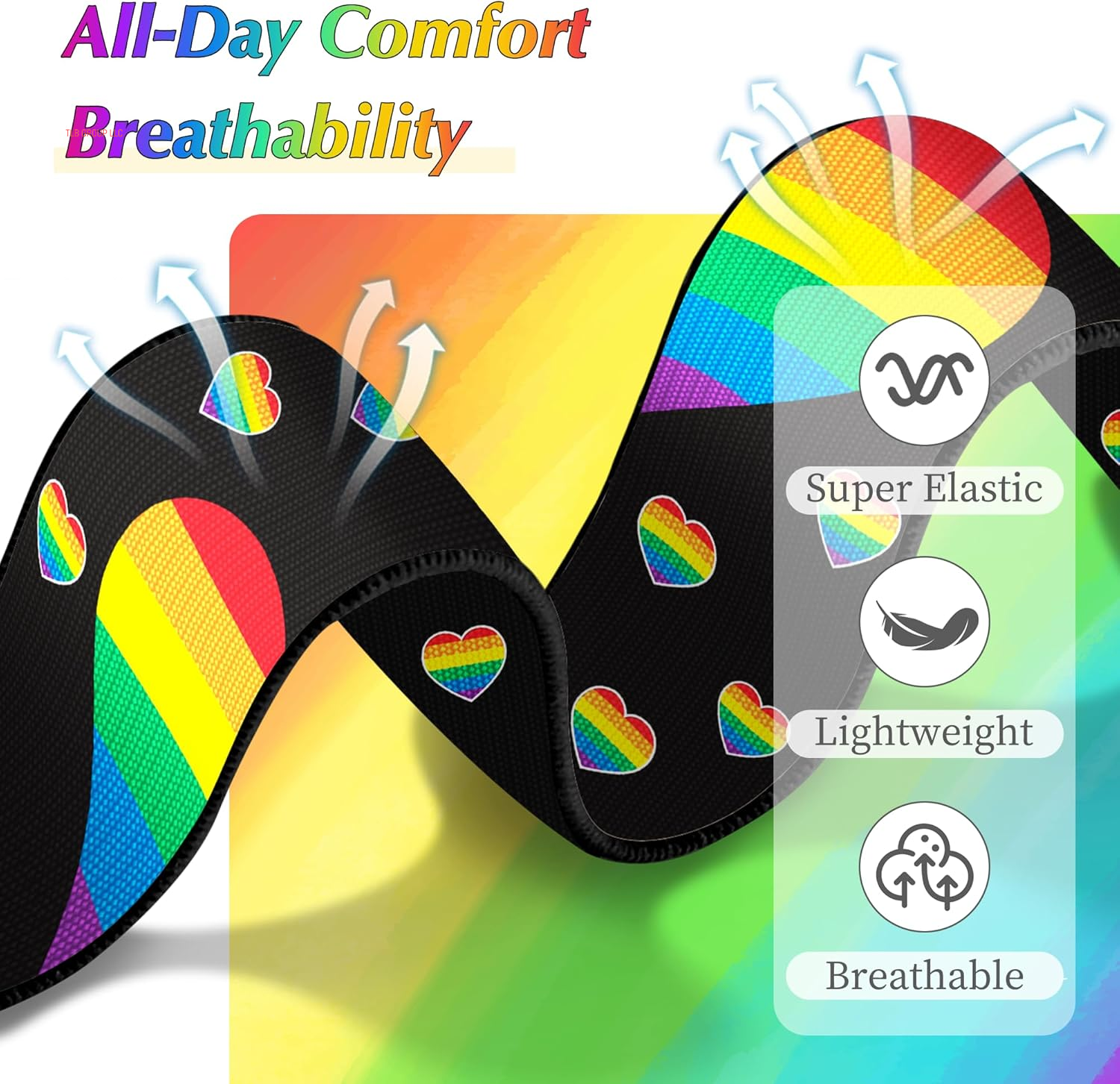 Pride Rainbow Stretchy Band for Apple Watch Bands 46Mm 45Mm 44Mm 49 42Mm(S3) for Women Men Iwatch Bands SE Series 10 9 8 7 6 5 4 3, Dressy Cute LGBTQ Elastic Nylon Loop for Apple Watch Band-A
