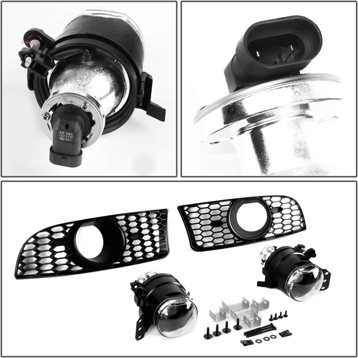 M3 Style Front Bumper with Fog Lights Compatible with 09-11 E90 4-Door, FBP-FL-005