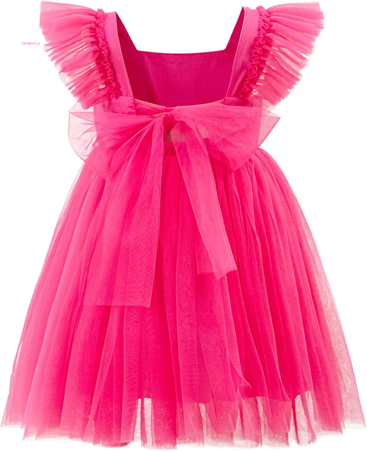 Toddler Girls Vintage Party Dress Ruffled Sleeve A-Line Tulle Flower Girl Dresses for Wedding,Birthday