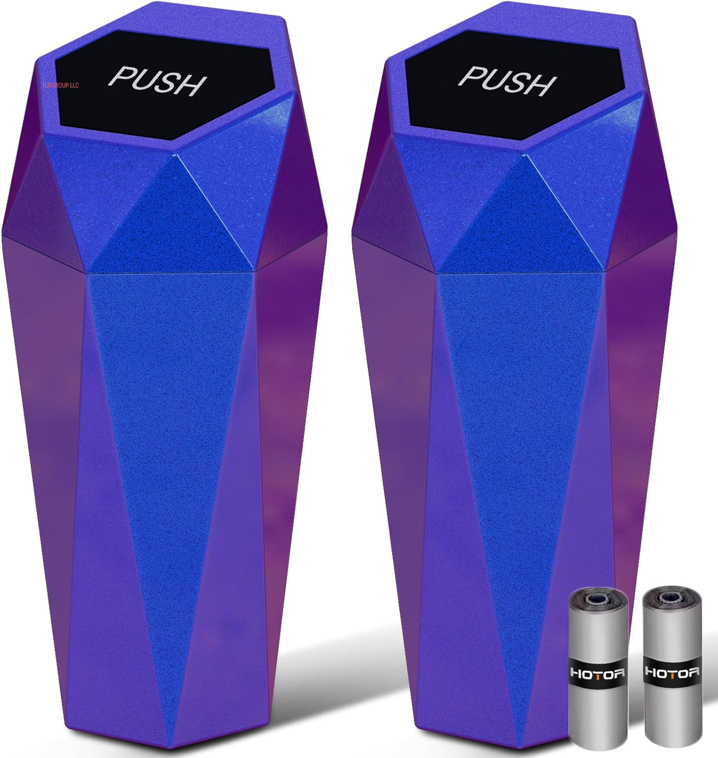 Car Trash Can with Lid - 2 Pack, Mini Essential Car Accessories for Interior, Leakproof Garbage Can with 30 Attached Trash Bags, Multipurpose Organizers and Storage for Car, Home, Office