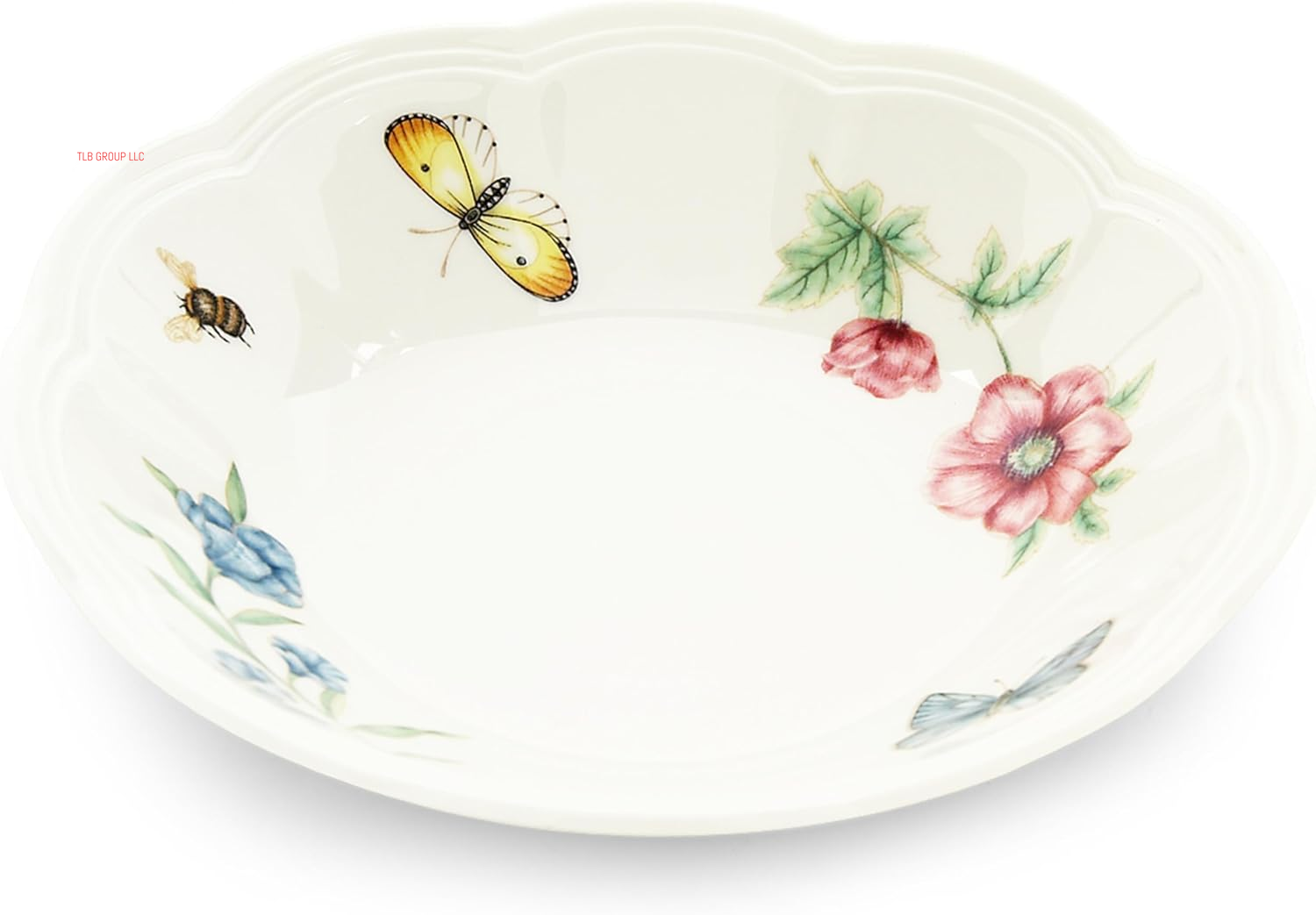 817046 Butterfly Meadow 6-Piece Tidbit Plate Set, White, 3.05 LB