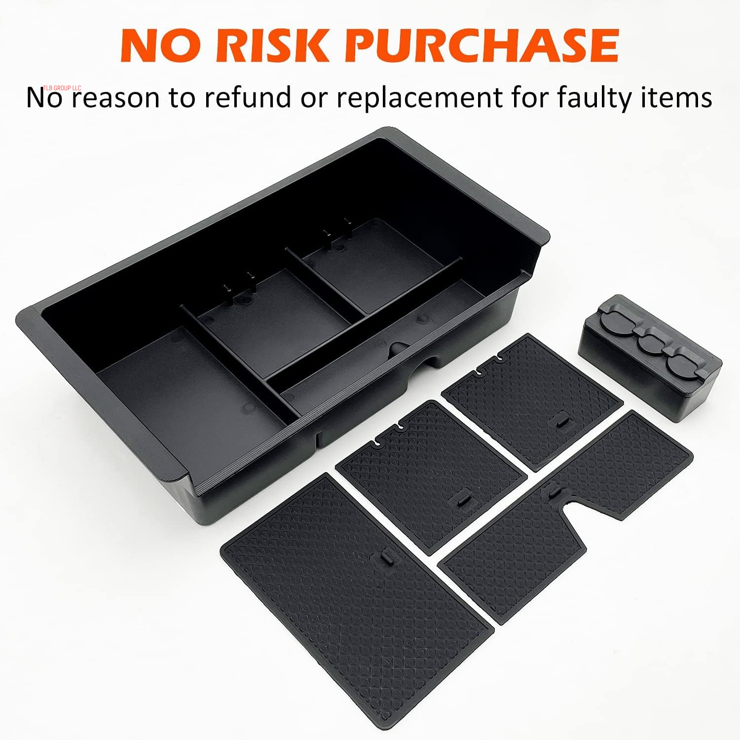 Center Console Organizer Tray Compatible with 2014-2018 GMC Sierra Accessories, (2015-2020) Yukon/Chevy Tahoe Silverado Suburban, Armrest Storage Box Replaces 22817343(Black)