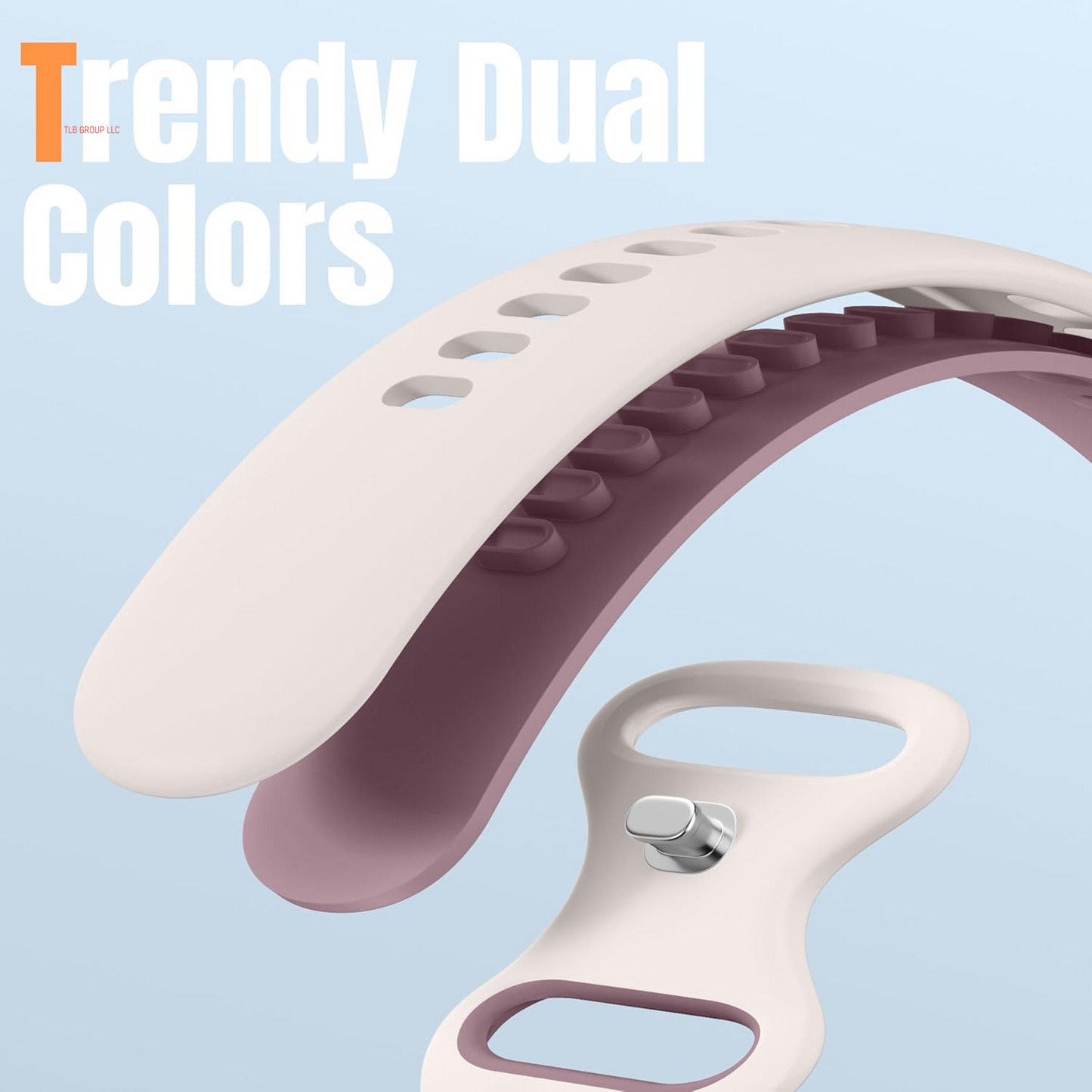 Dual-Color Design Compatible with Apple Watch Band 38Mm 40Mm 42Mm 44Mm 45Mm 46Mm 49Mm Women Men, Soft Silicone Two-Toned Color Replacement Sport Band for Iwatch Series 10/9/8/7/6/5/4/3/2/1/SE