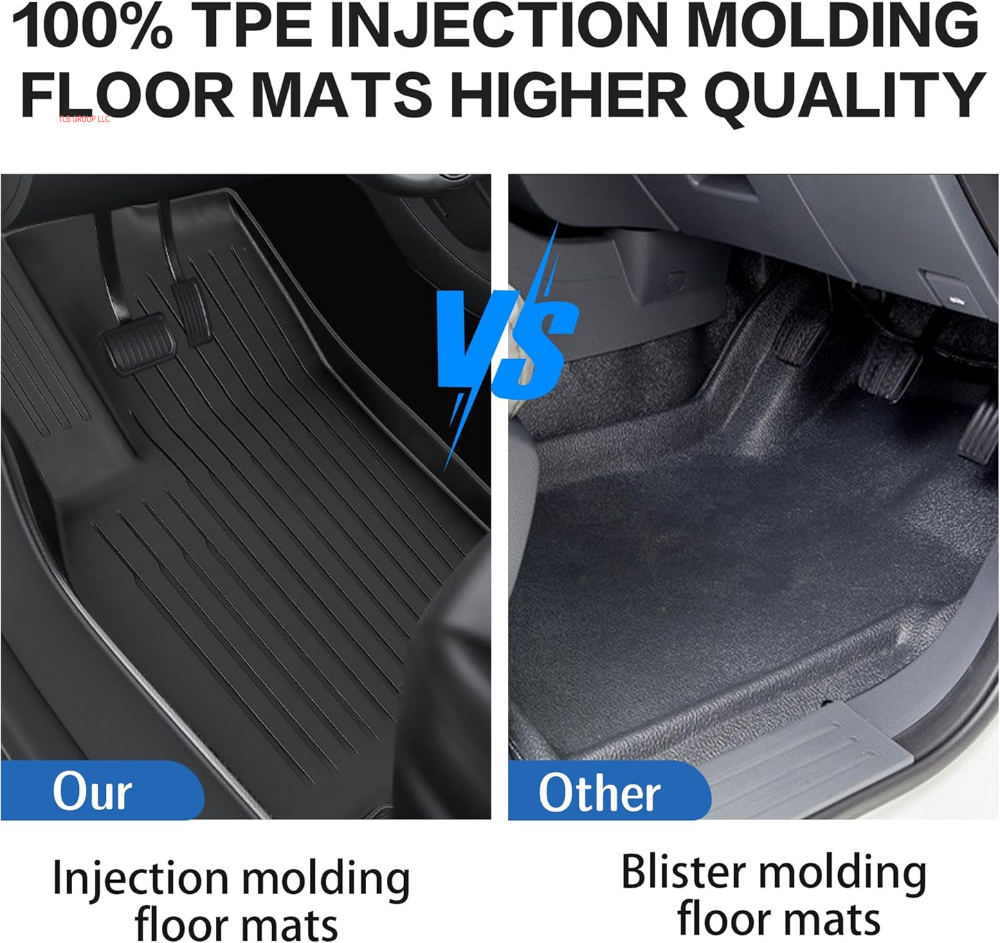 Floor Mats & Cargo Liners Fits Tesla Model Y 5-Seat 2021-2024 2025 All Weather TPE Floor Mats and Cargo Trunk Mats Accessories, Set of 6 Mats (Not Fit 7-Seat)