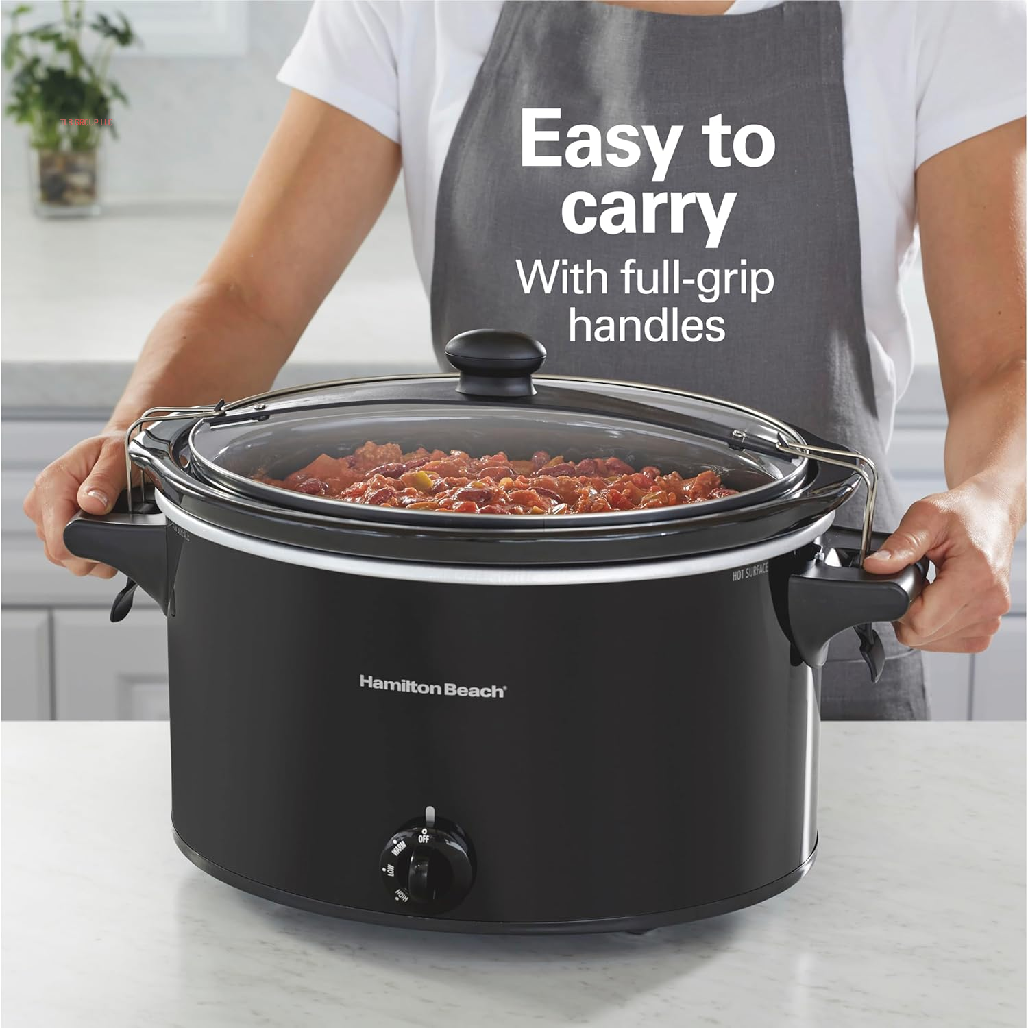 Slow Cooker, Extra Large 10 Quart, Stay or Go Portable with Lid Lock, Dishwasher Safe Crock, Black (33195) TRUCK DRIVER