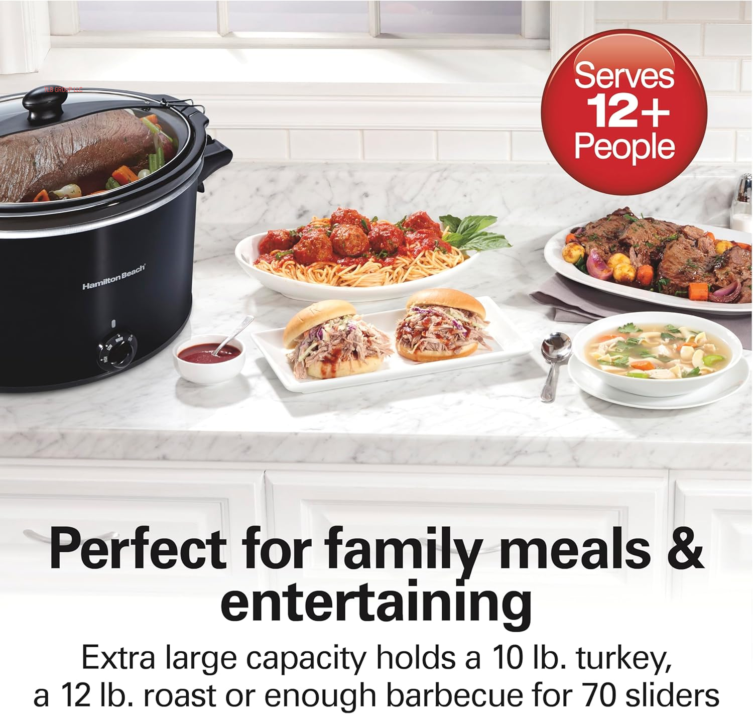 Slow Cooker, Extra Large 10 Quart, Stay or Go Portable with Lid Lock, Dishwasher Safe Crock, Black (33195) TRUCK DRIVER