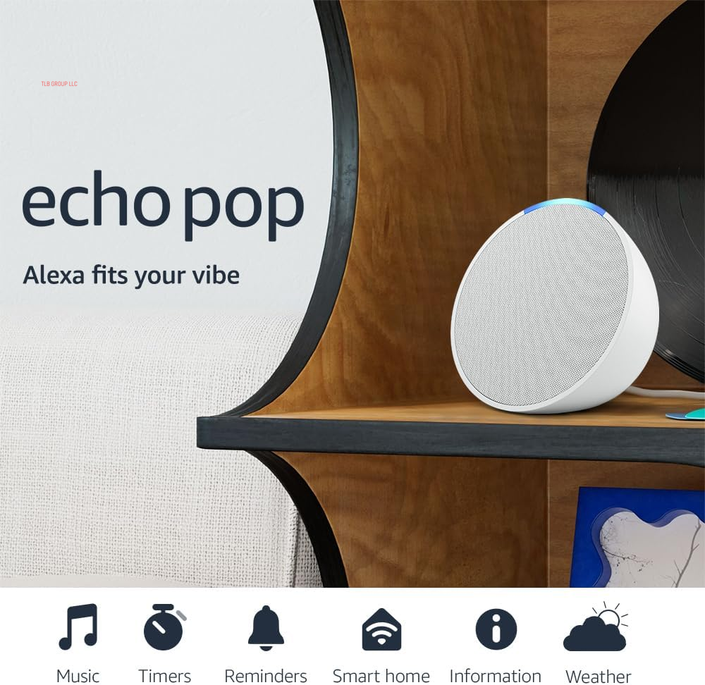 Echo Pop (Newest Model), Our Smallest Alexa Speaker, Fits in Any Room, Charcoal