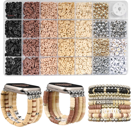 DIY Beaded Bracelet Compatible with Apple Watch Band 38/40/41/42/44/45/46/49Mm, Elastic Stretchy Handmade Cute Straps Replacement for Iwatch Series 10 9 8 7 6 5 4 3 2 1 SE Ultra 1/2 Women Men