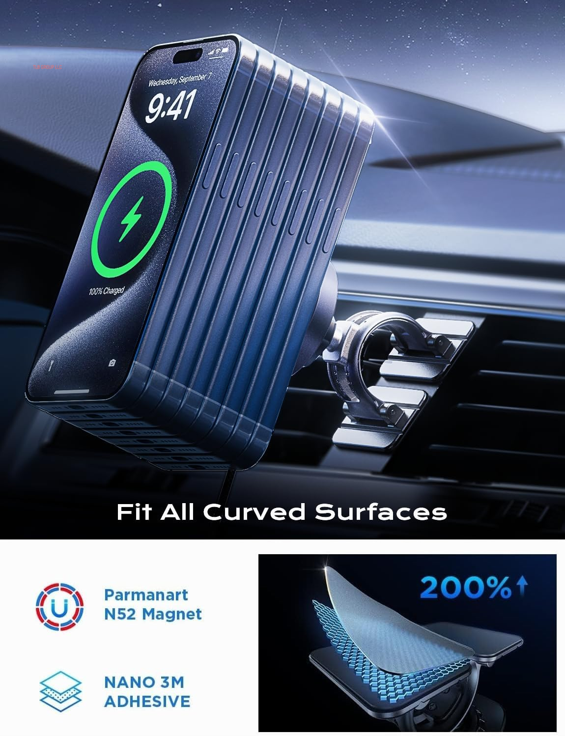 for 15W Magsafe Car Mount Charger,Iphone Magnetic Wireless Car Charger for Iphone 16 Pro Max Accessories,Car Phone Holder for Iphone 16E 15 14 13 12,Samsung with Magsafe Case,Gifts for Men Women