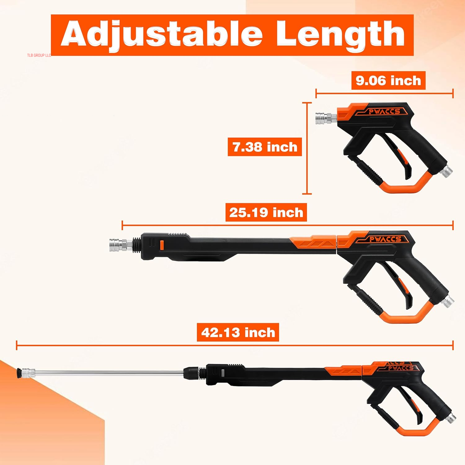 Pressure Washer Gun, Pressure Washer Wand Kit with Dual-Purpose Nozzles, Power Washer Gun with Replacement Wand Extension, M22-14Mm Fitting, 5 Nozzle Tips with Holder, 4000 PSI, 43 Inch