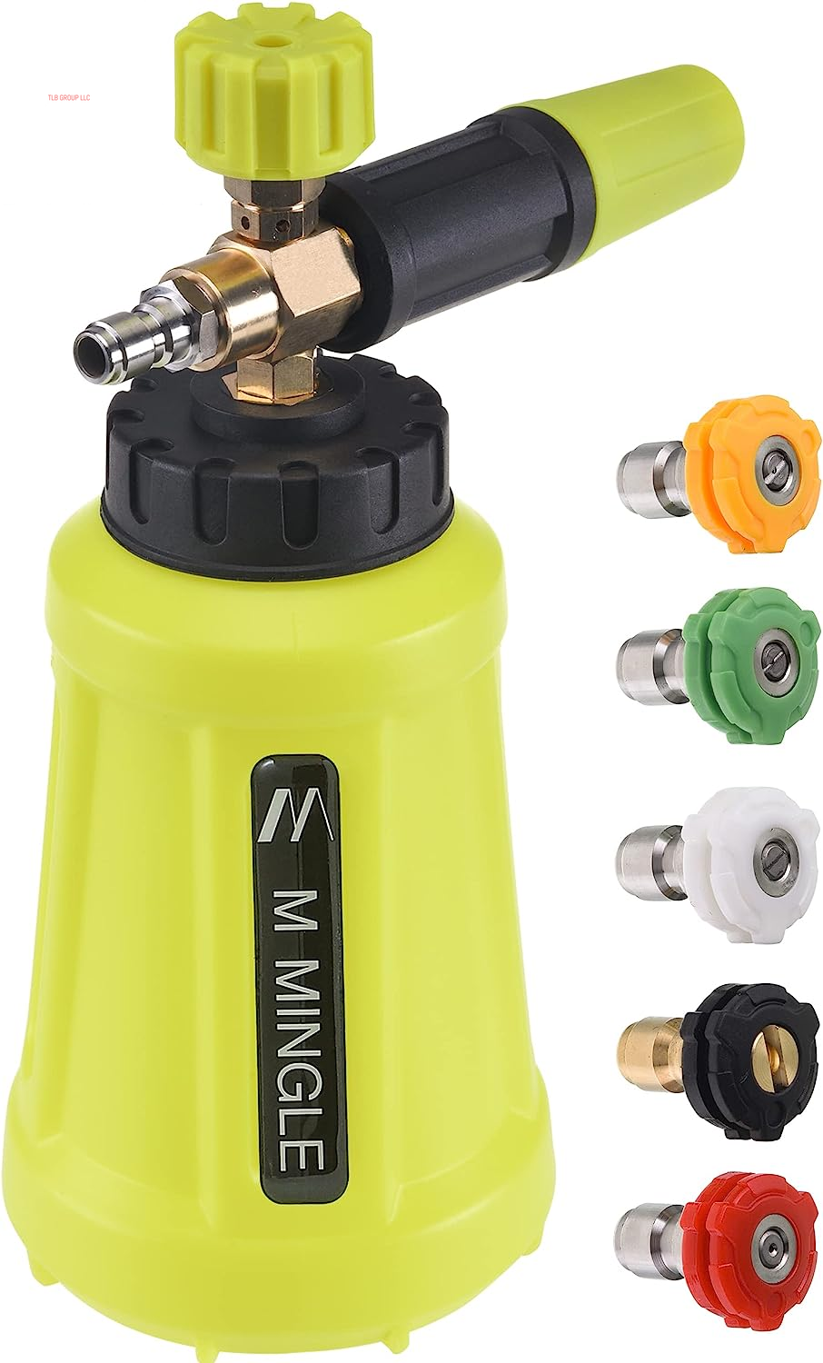 High Pressure Washer Gun Snow Foam Lance, 4000 PSI Cannon Foam Blaster Power Washer with 1/4" Quick Connector, Car Wash Foam Cannon Kit with 5 Pressure Washer Nozzle Tips, 1 Liter