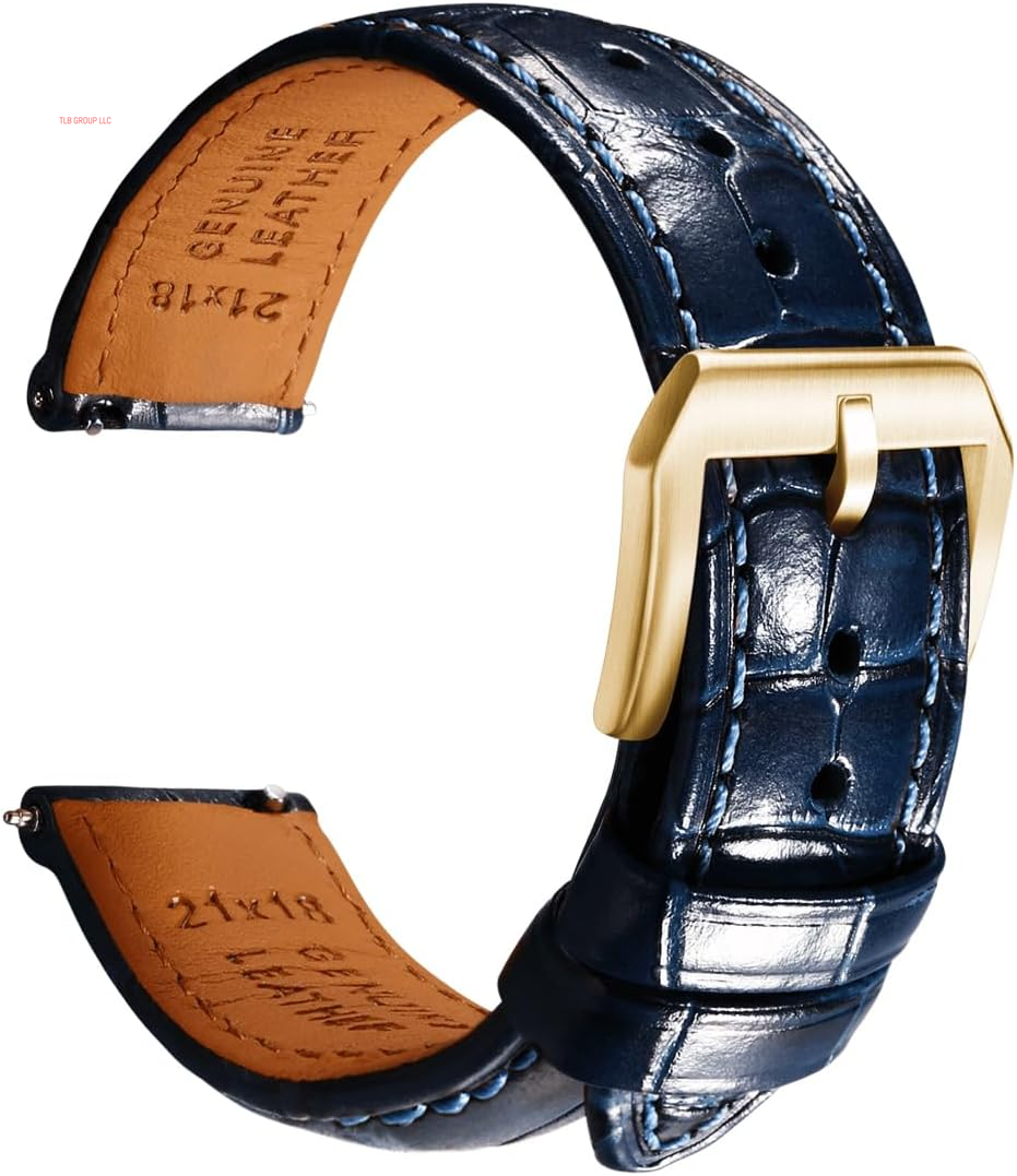 Leather Watch Bands for Men, Quick Release Watch Straps, Luxury Italian Alligator Grain Embossed Band Replacements 19Mm 20Mm 21Mm 22Mm