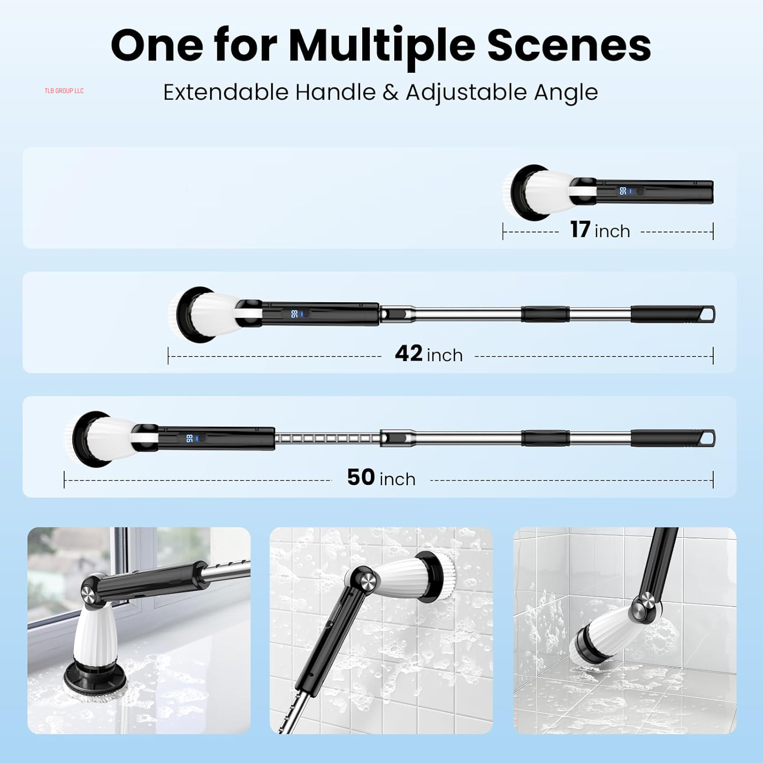 Electric Spin Scrubber, Power Shower Floor Scrubber, Electric Scrubber for Cleaning, Spin Scrub Shower Cleaner Brush, Cleaning Tools for Bathroom, Tub, Floor, Kitchen