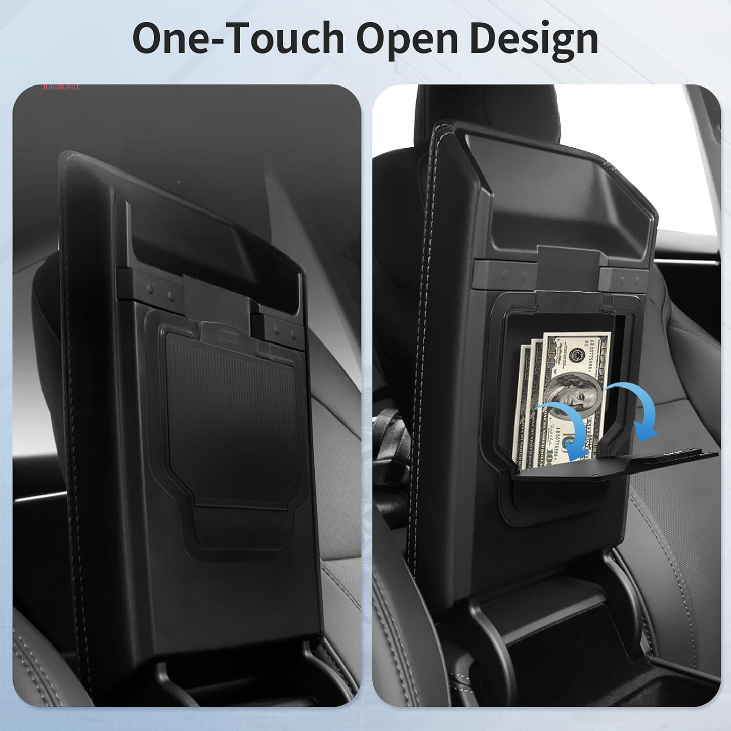 2025 Upgrade Center Console Organizer Tray for Tesla Model 3 Highland Accessories 2024 2025/For Tesla Model Y Juniper Accessories 2025 [Slide Smoothly/Us Patent] Cup Holder Matte Black
