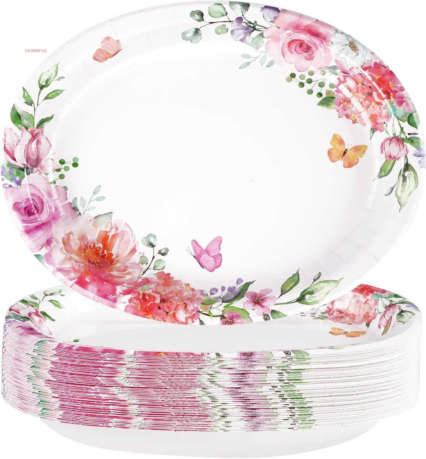 50Pcs Easter Oval Paper Plates 10" X 12" Large Disposable Heavy Duty Color Easter Buffalo Plaid Checkered Paper Platters Spring Rainbow Dessert Plates for Holiday Dinner Birthday Party Supplies