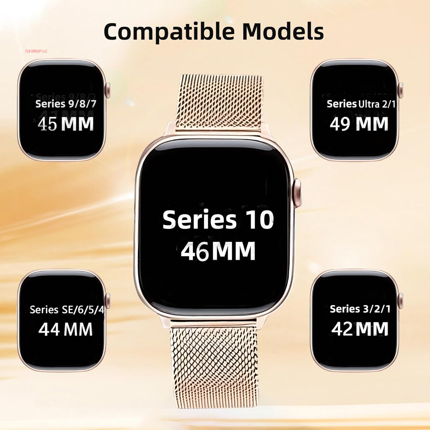 1 Pack Slim Watch Bands for Apple Watch Series 10 42Mm,Series 9 38Mm,Series 8 40Mm, Series 7 41Mm+2 Pack Metal Strap for Apple Watch Series 10 46Mm