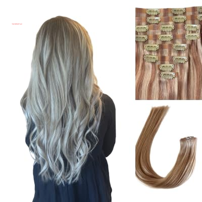 Remy Cuticle Intact Double Drawn Real Human Hair Straight Hair Seamless Invisible Clip in Hair Extentions #2 Dark Chocolate Brown 110G 20 Inch 8 Pcs