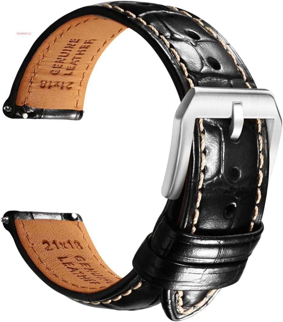 Leather Watch Bands for Men, Quick Release Watch Straps, Luxury Italian Alligator Grain Embossed Band Replacements 19Mm 20Mm 21Mm 22Mm