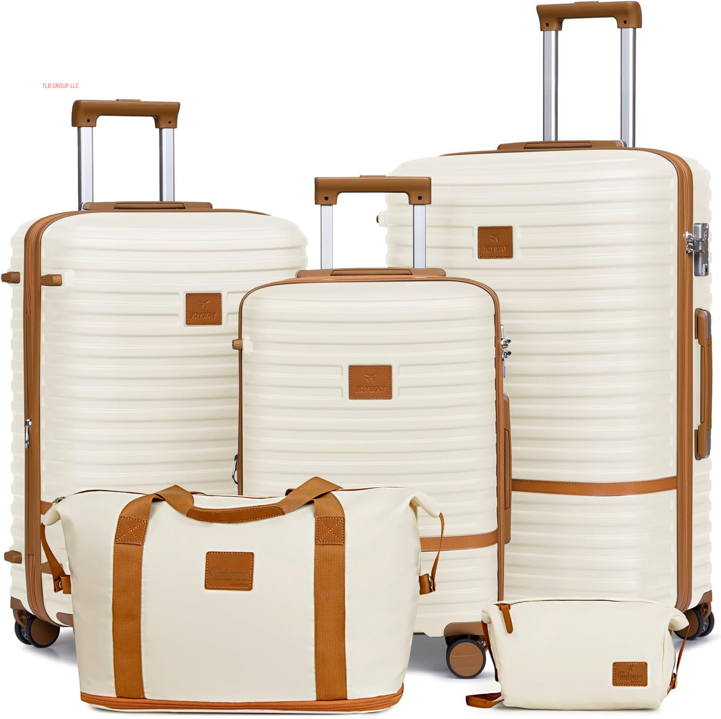 Carry on Luggage 20 Inch Expandable Suitcase with Spinner Wheel, 4 Piece Hard Shell Luggage Set with TSA Lock(Black Brown)