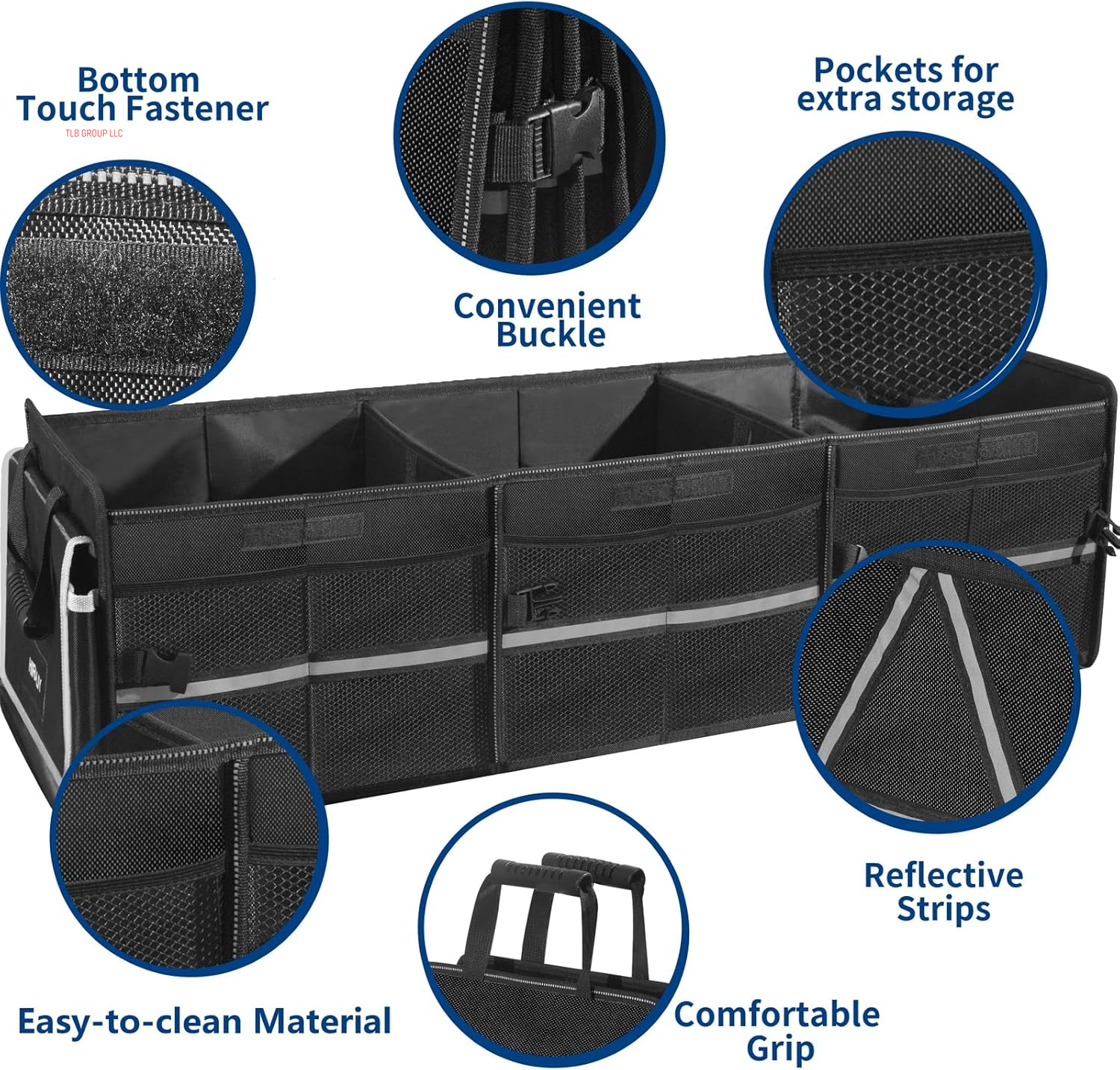 Front Trunk Organizer with Leakproof Cooler Bag for Tesla Model Y Model 3 2017-2025, Frunk Storage Bag Collapsible Container Box Compatible with Front Rear Trunk Rear Seats for Accessories, Black