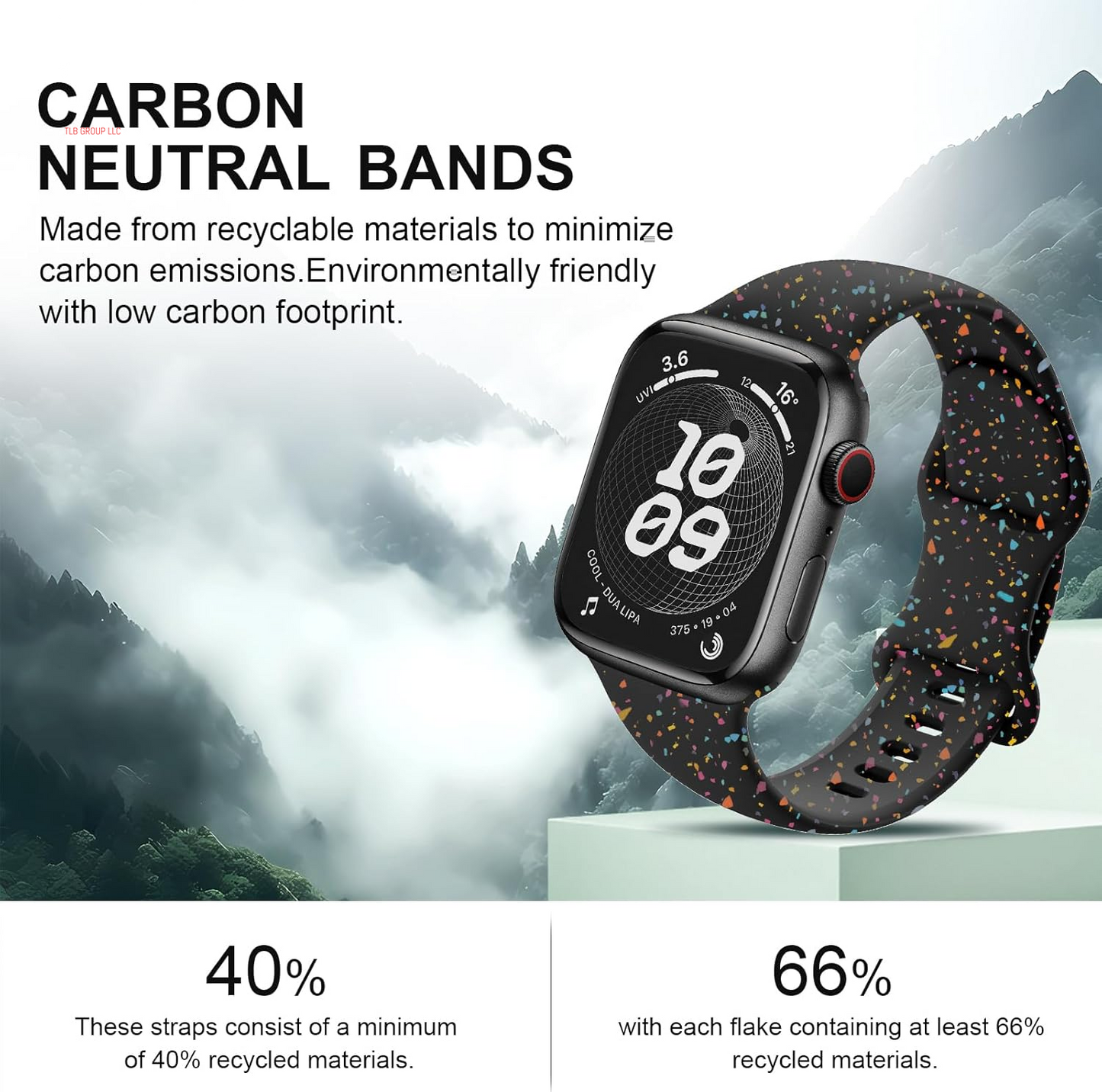 Sport Bands for Apple Watch Band 40Mm 41Mm 38Mm 44Mm 45Mm 46Mm 42Mm Iwatch Bands for Women Kids Men,Cute Recycled Plastic Silicone Strap for Apple Watch Series 10 9 8 7 6 5 4 3 SE 2Nd Ultra/2 49Mm