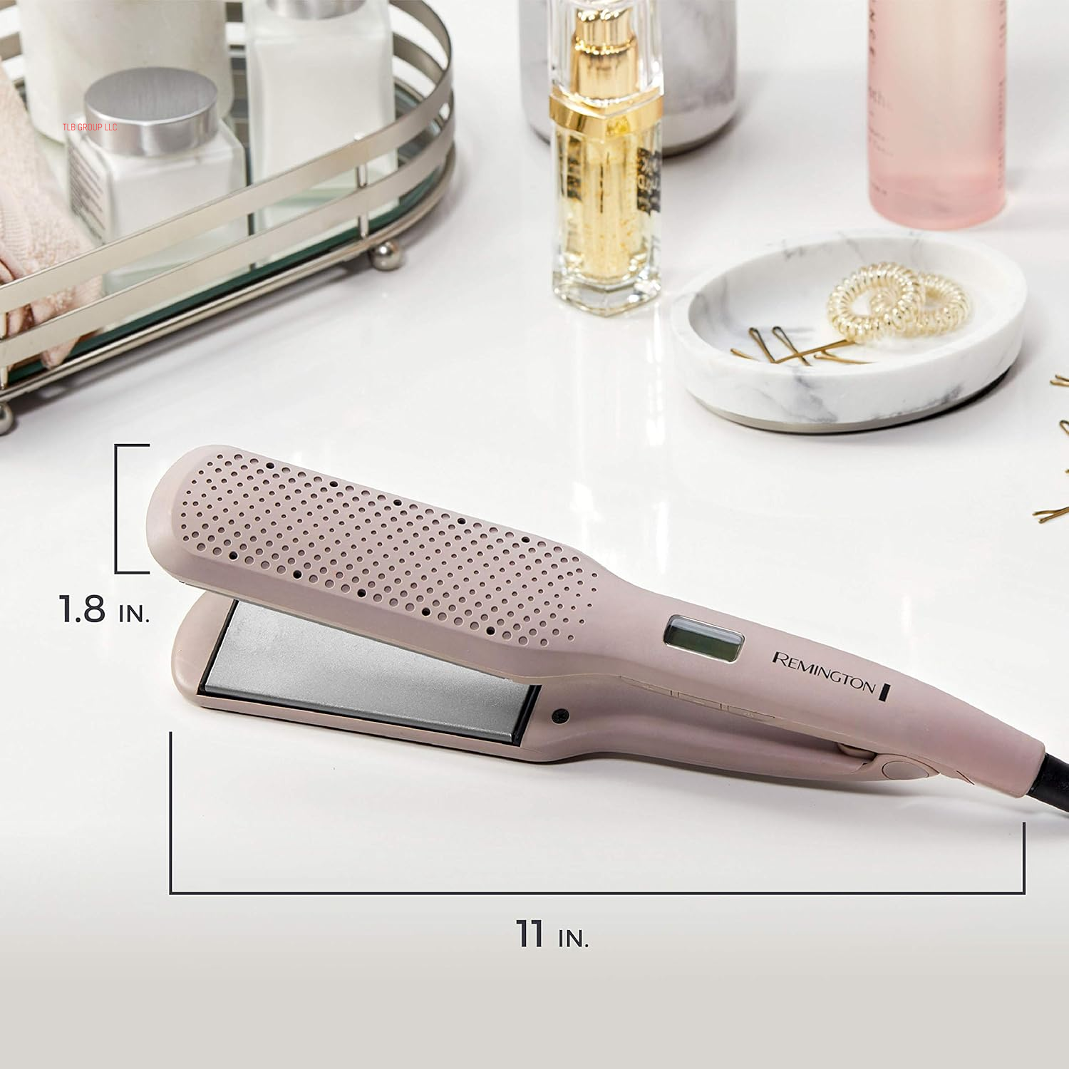 Wet2Straight Hair Straightener / Flat Iron, 450°F Salon High Heat, 1 3/4" Inch Plates, Mauve