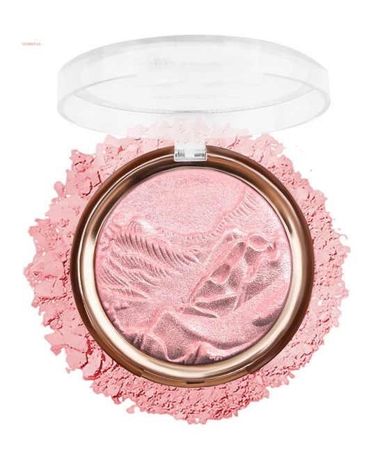 Baked Highlighter Blush Powder Palette-2-In-1 Blush Highlighter Face Makeup, Sheer Shimmer Rose Pink Highlighting Palette for Face Eye Cheeks,Mother'S Day Makeup Gift for Women, 0.38 Oz-Rose Glow