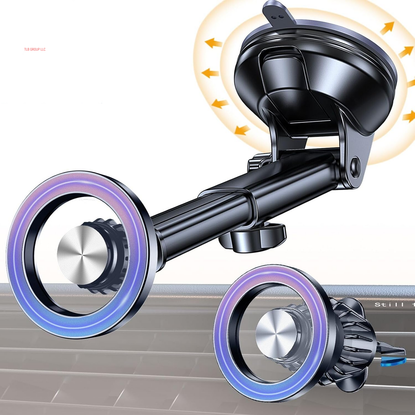 For Magsafe Car Mount【Windshield+Vent+Dash】Vacuum Magnetic Phone Holder for Car Phone Holder Mount Cell Phone Holders for Your Car Accessories Suction Cup Stand for Iphone 16 Pro Max 15 14 13 12 Plus