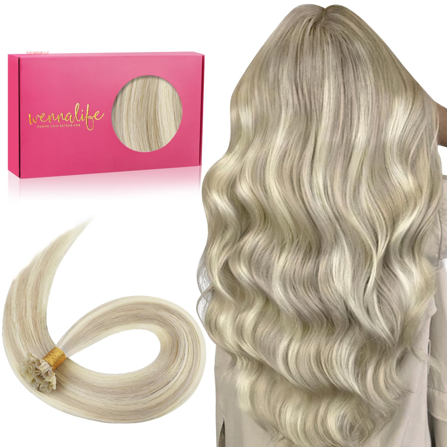 Sew in Hair Extensions Real Human Hair, 14 Inch 80G Light Blonde Highlighted Golden Blonde Machine Weft Hair Extensions Human Hair Hand Tied Weft Hair Extensions Sew In