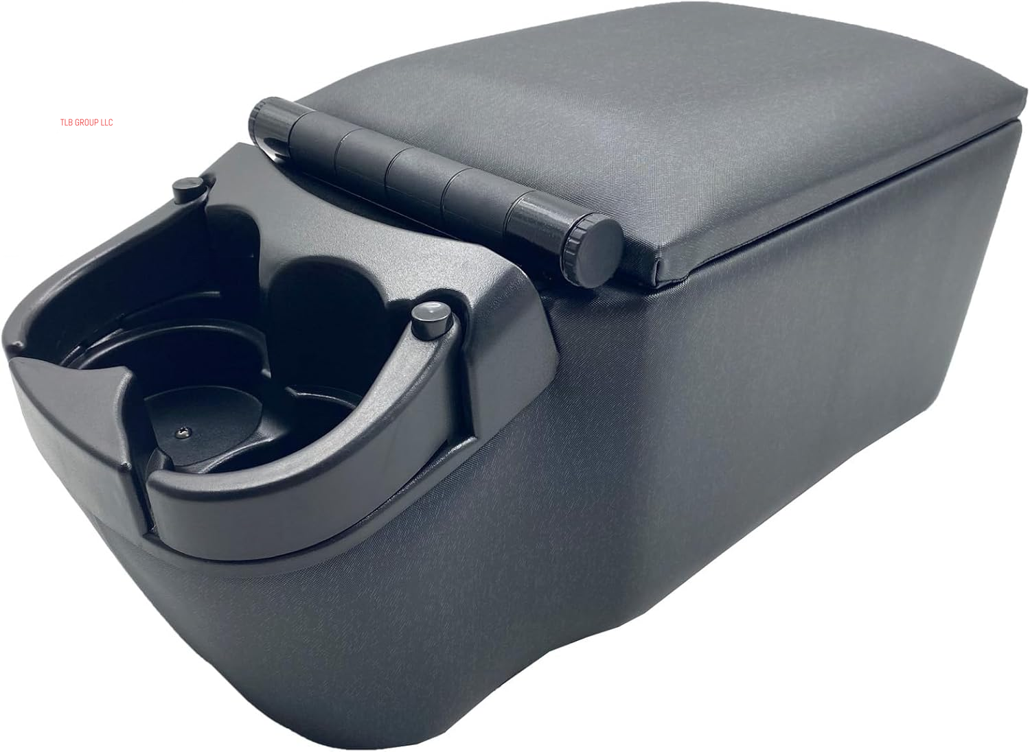 Universal Truck Seat/Bench Contractor Center Console Business Organizer and Storage with Adjustable Cup Holders, Clip Board, and Padded Top Lid for Armrest 124809 Black