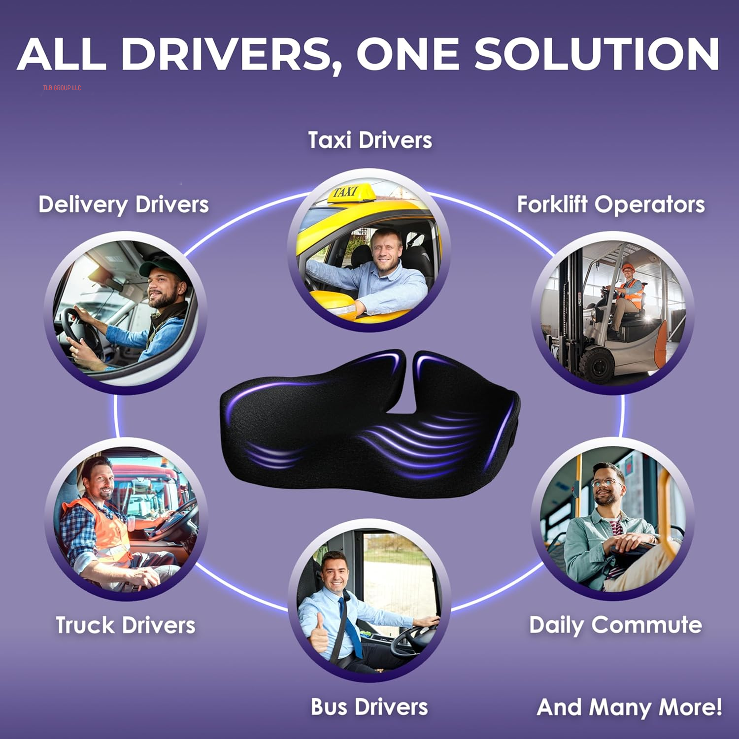 Memory Foam Car Seat Cushion for Back Pain Relief – 2025 Upgraded Car Cushions for Driving & Tailbone Pain. Non-Slip Pressure Relief Seat Pad for Truck Driver Essentials with Extra Cover (Black) TRUCK DRIVER