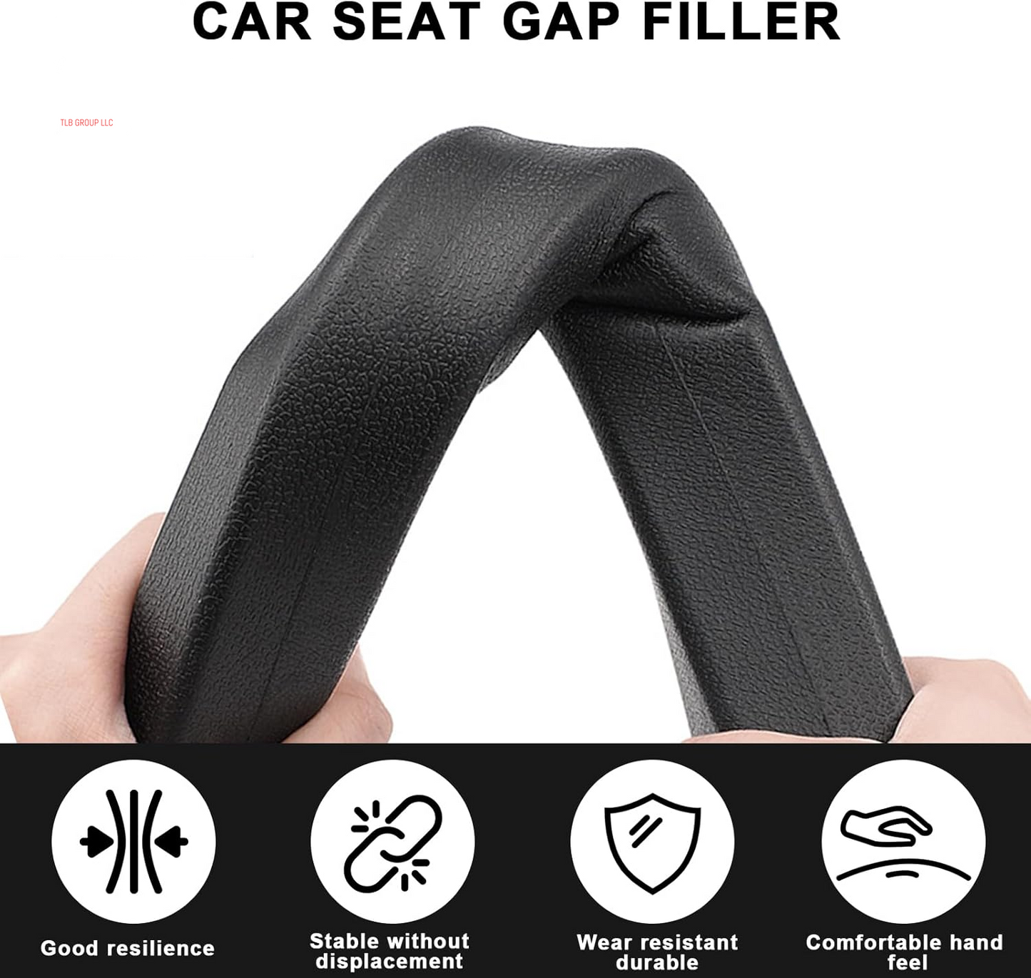 2 Pack Car Seat Gap Filler, Fit PU Leather, No More Lost Items, Prevents Drops & Clutter–Universal Fit Seat Gap Plug for Cars, Suvs & Trucks – Sleek Design, Easy Install (Black)