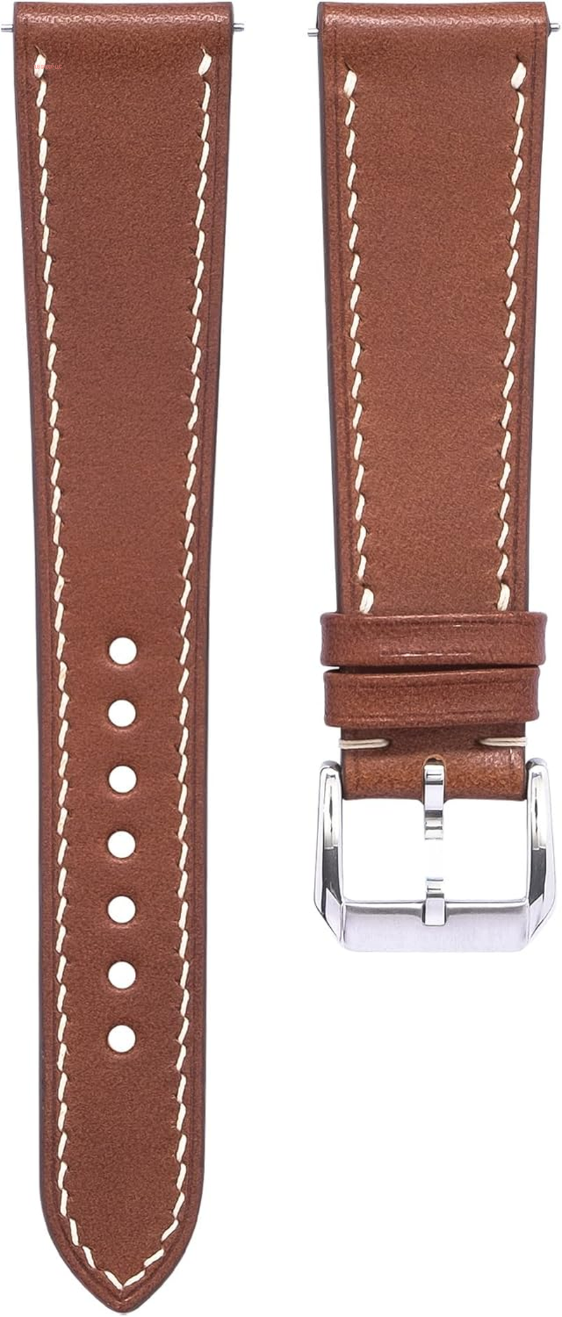 Buttero Full Grain Vegetable Tanned Leather Mens Watch Band - 19Mm 20Mm 22Mm Quick Release Watch Band - Handmade Premium Leather Watch Strap - Italian Genuine Leather Replacement Band