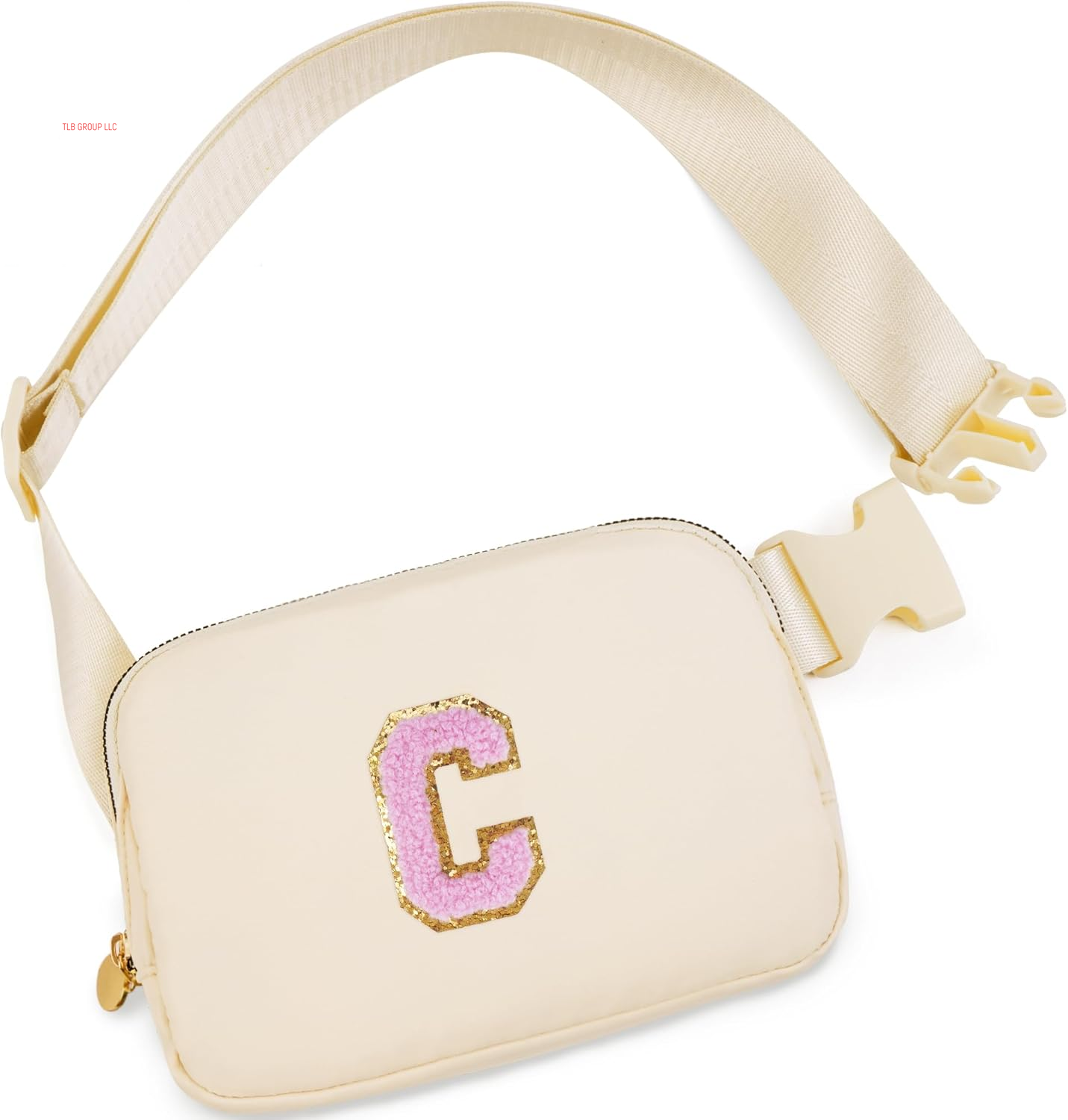 Personalized Belt Bag for Women Girls - Fashion Mini Waist Packs with Adjustable Strap - Trendy Travel Fanny Pack Crossbody Bags with Initial Letter - Teen Gifts | Cream,J