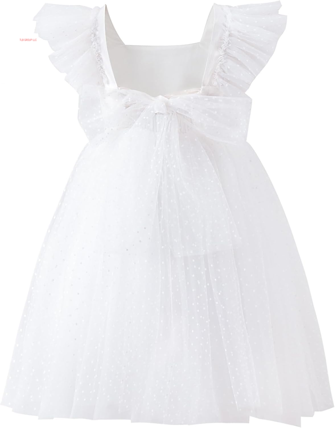 Toddler Girls Vintage Party Dress Ruffled Sleeve A-Line Tulle Flower Girl Dresses for Wedding,Birthday