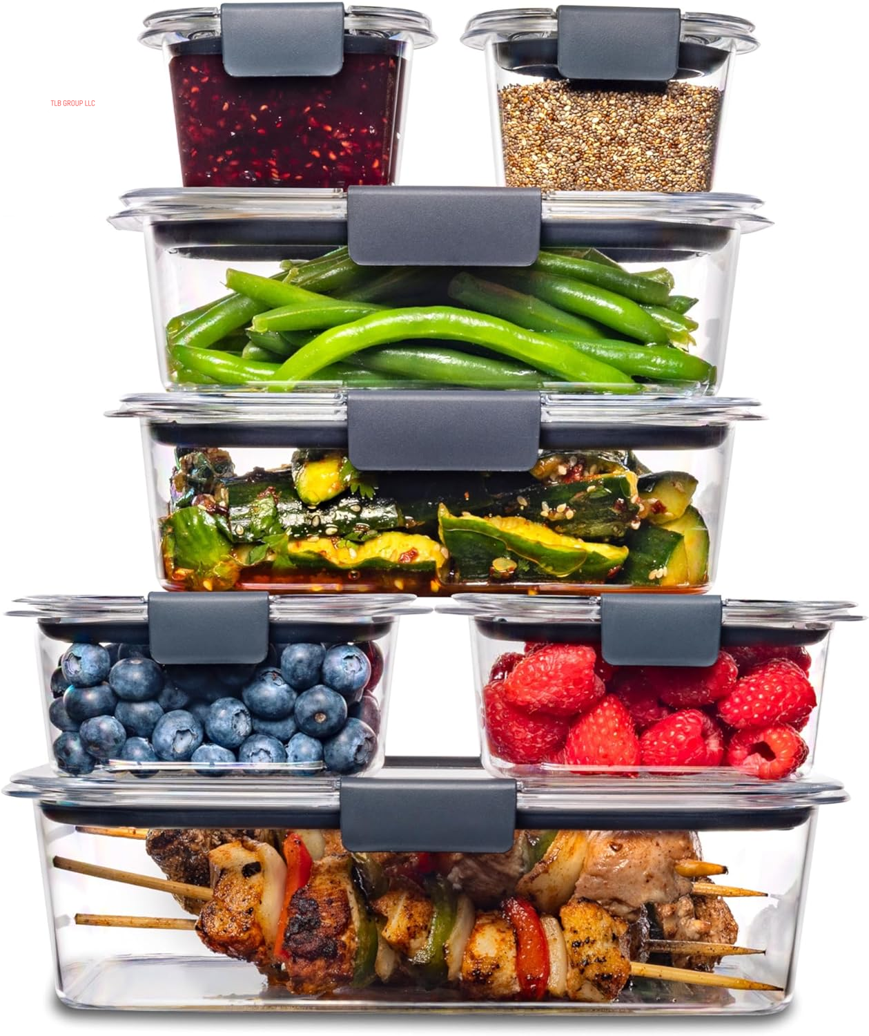 Brilliance Food Storage Containers, BPA Free, Airtight Lids, Ideal for Lunch, Meal Prep & Leftovers, Set of 5 (3.2 Cup)