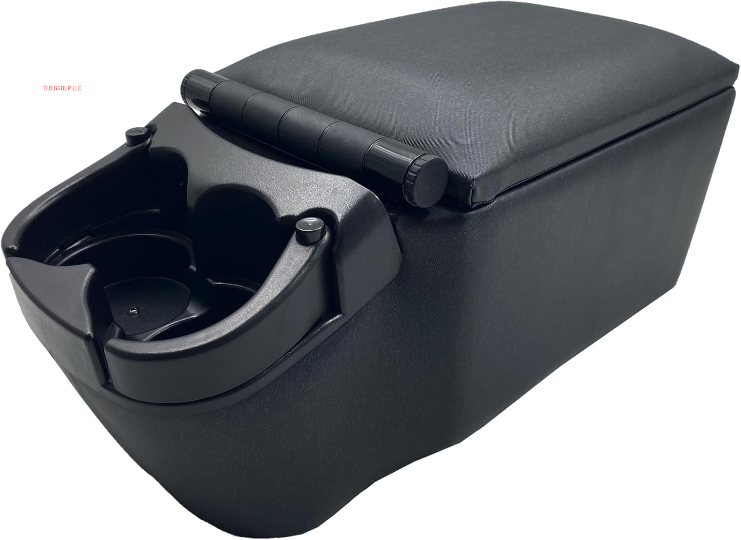 Universal Truck Seat/Bench Contractor Center Console Business Organizer and Storage with Adjustable Cup Holders, Clip Board, and Padded Top Lid for Armrest, Grey
