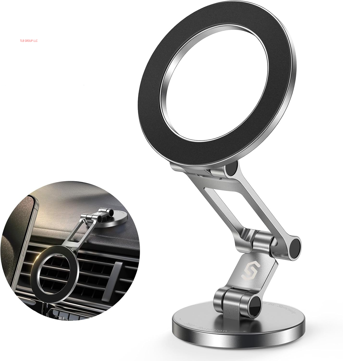 Fits Magsafe Car Mount for Car Dash&Tesla Screen[All-Metal] Magnetic Phone Holder, [Flexible Three-Axis]360° Rotation Car Mount Strong Magnets Car Phone Holder for Iphone 16 15 14 13 Pro Max