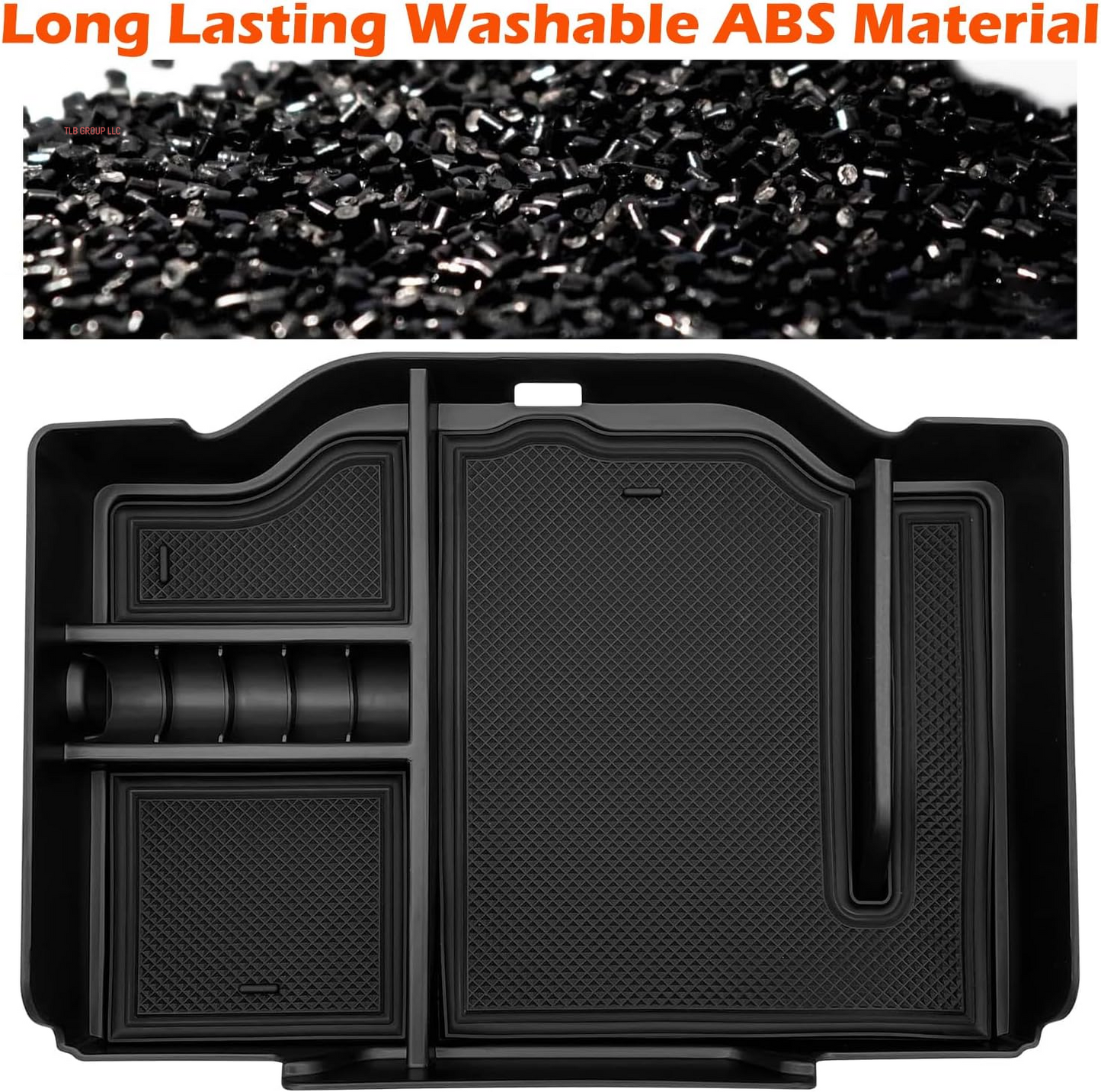 Center Console Organizer Fits for Dodge RAM 2025 2024 2023 2022 2021 2020 2019 1500 2500 3500 Accessories Interior Storage Box Armrest Storage Tray (Black)