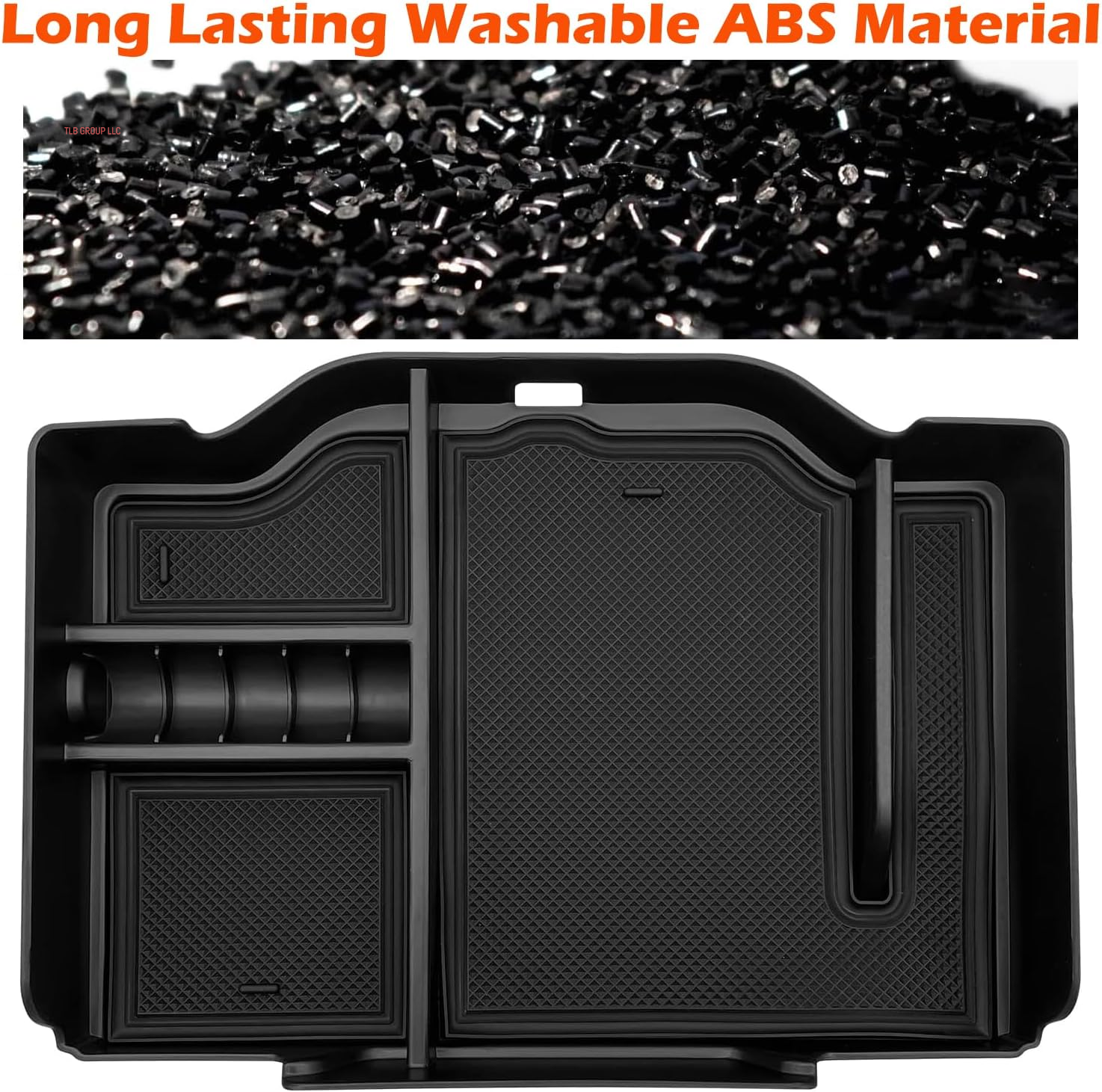 Center Console Organizer Fits for Dodge RAM 2025 2024 2023 2022 2021 2020 2019 1500 2500 3500 Accessories Interior Storage Box Armrest Storage Tray (Black)